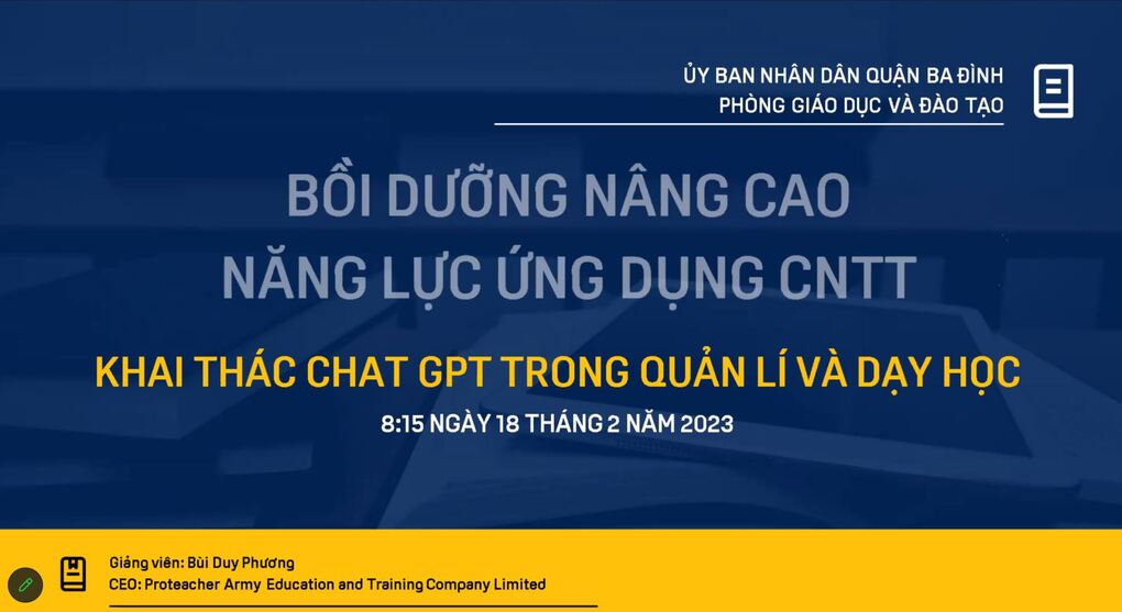 Cán bộ giáo viên trường THCS Hoàng Hoa Thám tham gia Tập huấn  sử dụng ChatGPT